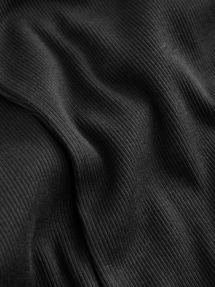 Black Ribbed Racer Tank Vest Sleeveless Top - Image 5 of 5