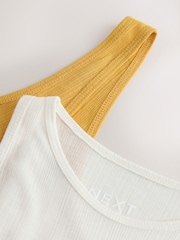 Yellow/White Sheer Layered Vest Top - Image 11 of 11
