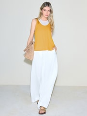 Yellow/White Sheer Layered Vest Top - Image 2 of 11