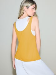 Yellow/White Sheer Layered Vest Top - Image 4 of 11