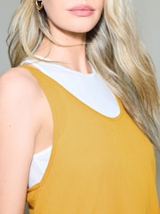 Yellow/White Sheer Layered Vest Top - Image 5 of 11