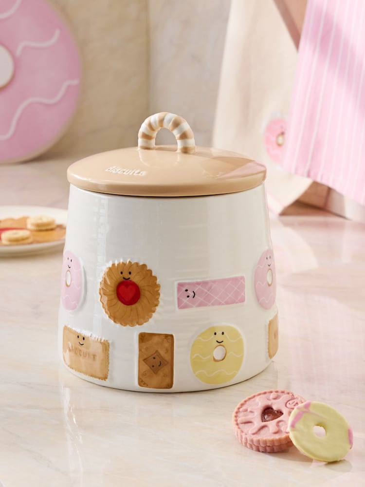 Multi Neutral Biscuit Icon Treat Jar - Image 2 of 4