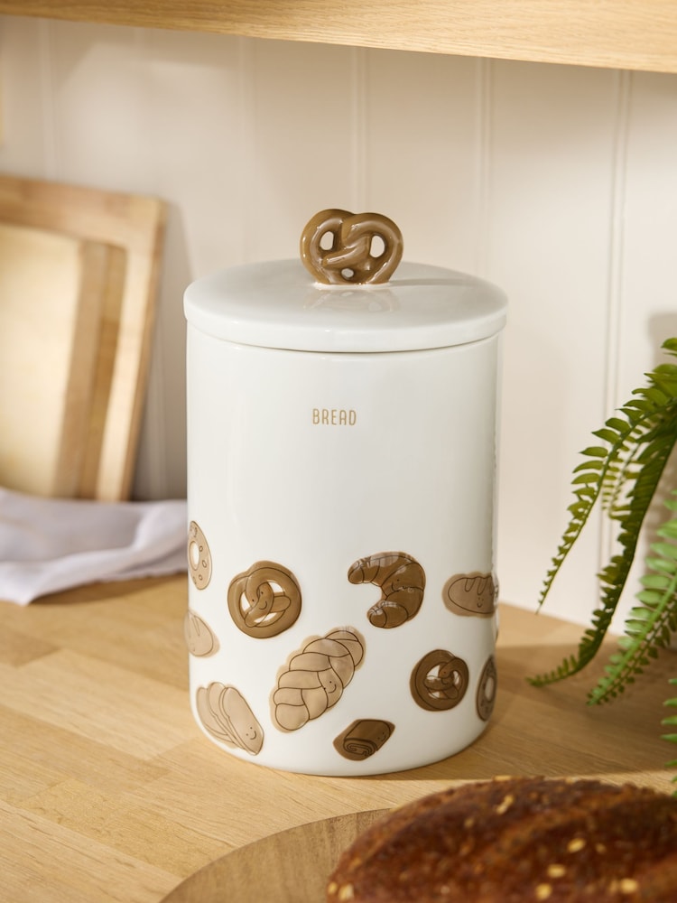 Natural Ceramic Bread Icon Bread Bin - Image 1 of 4 Natural Ceramic Bread Icon Bread Bin - Image 1 of 4