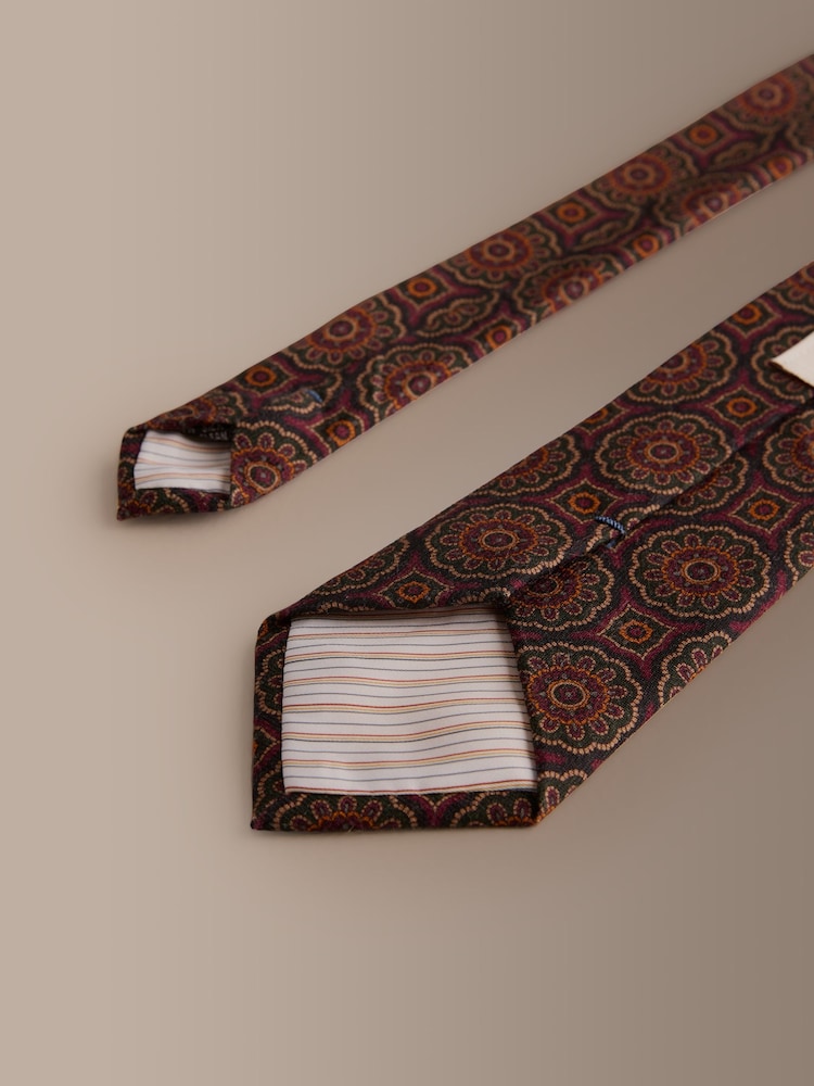 Red Signature Geometric Wool Tie - Image 3 of 3