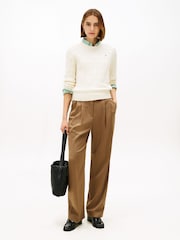 Tommy Hilfiger Nude Cable Knit Crew Neck Jumper - Image 3 of 5