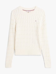 Tommy Hilfiger Nude Cable Knit Crew Neck Jumper - Image 5 of 5