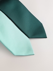 Green/Forest Textured Ties 2 Pack - Image 2 of 3