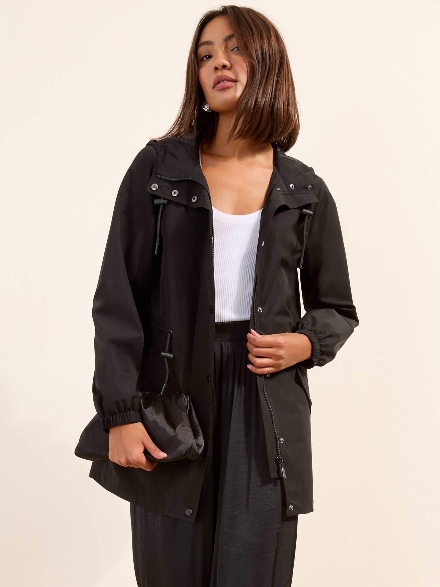 Buy Friends Like These Black Shower Resistant Mid Length Rain Coat