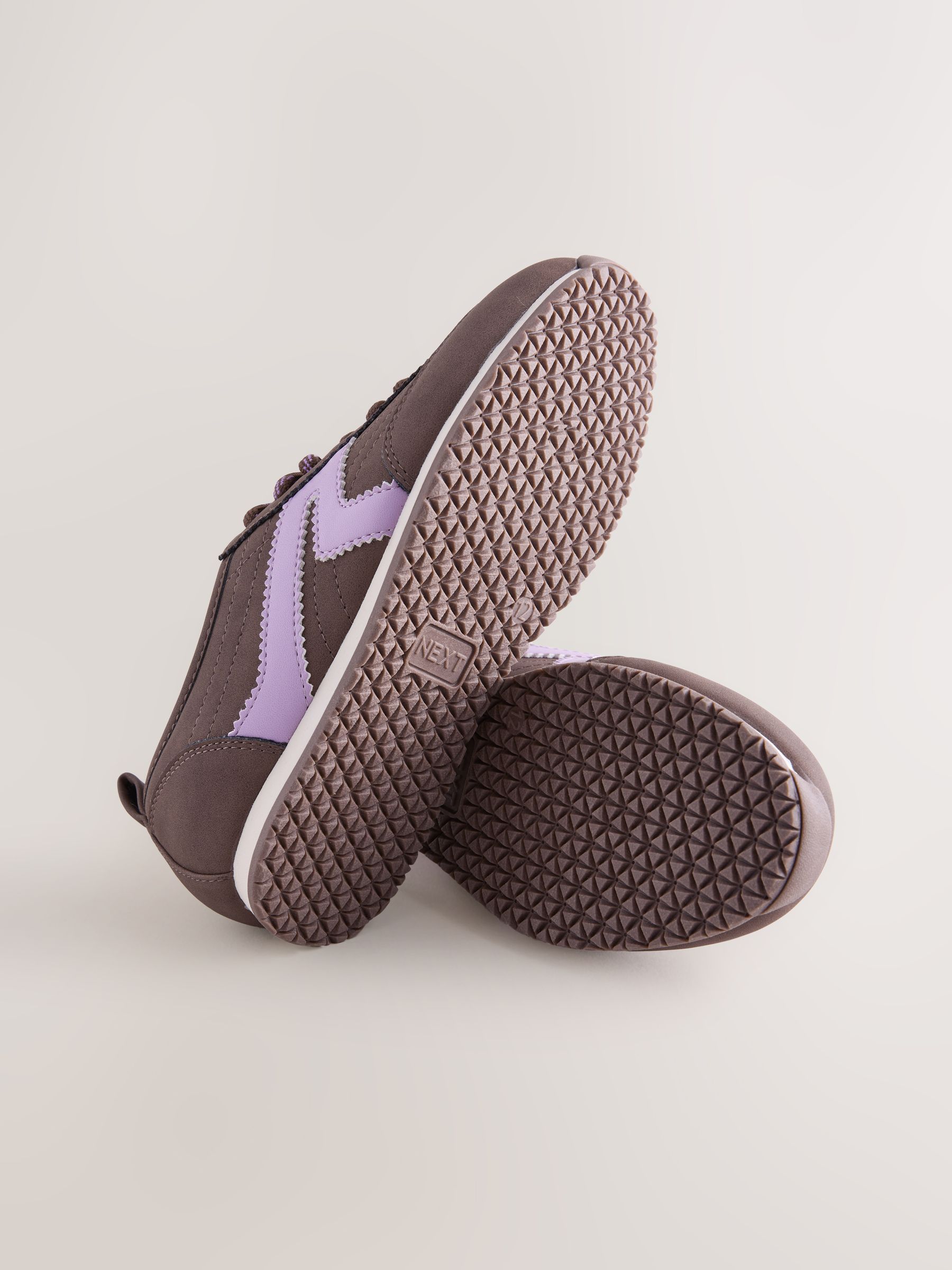 Buy Chocolate Brown Lace-up Retro Trainers from Next Canada