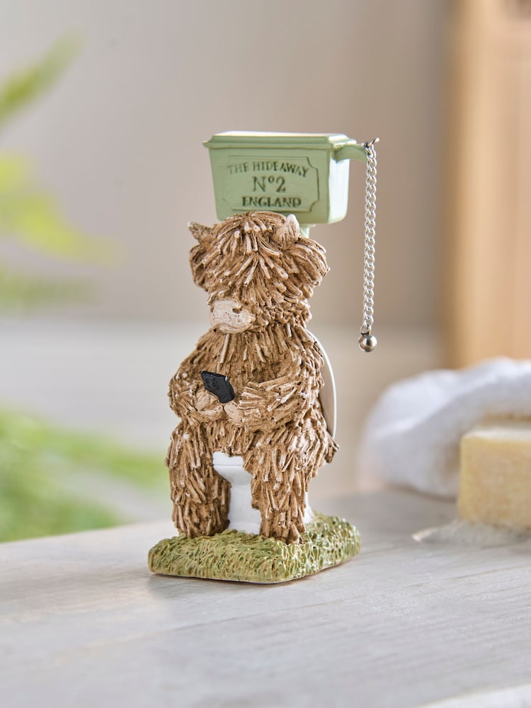 Natural Hamish the Highland Cow Bathroom Ornament - Image 1 of 2