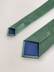Emerald Green Textured Tie with Tie Clip - Image 3 of 3