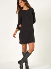 Roman Wave Textured Stretch A-Line Kjole - Bilde 1 av 5