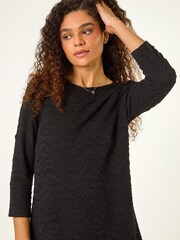 Roman Wave Textured Stretch A-Line Kjole - Bilde 4 av 5