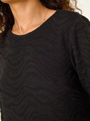 Roman Wave Textured Stretch A-Line Kjole - Bilde 5 av 5