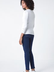 Roman White Diamante Button Scallop Edge Jumper - Image 3 of 5