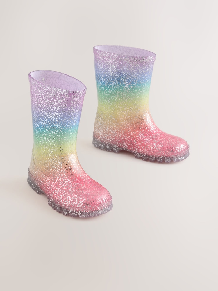 Multi Rainbow Glitter Wellies - Image 1 of 5 Multi Rainbow Glitter Wellies - Image 1 of 5