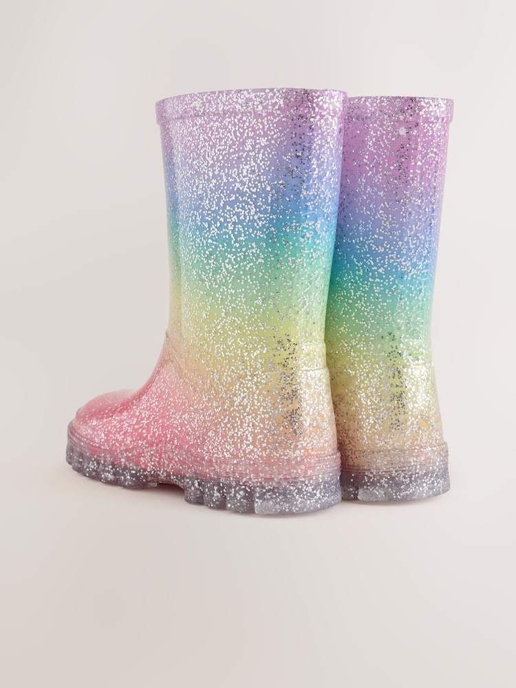 Multi Rainbow Glitter Wellies - Image 2 of 5 Multi Rainbow Glitter Wellies - Image 2 of 5