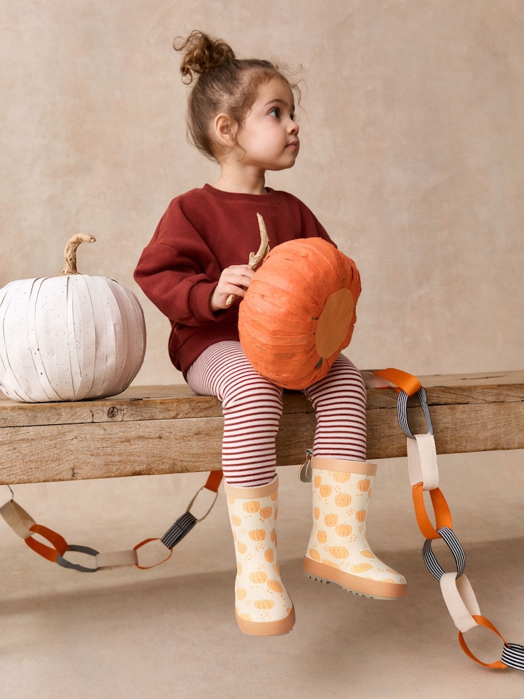 Orange Pumpkin Wellies - Image 2 of 8 Orange Pumpkin Wellies - Image 2 of 8