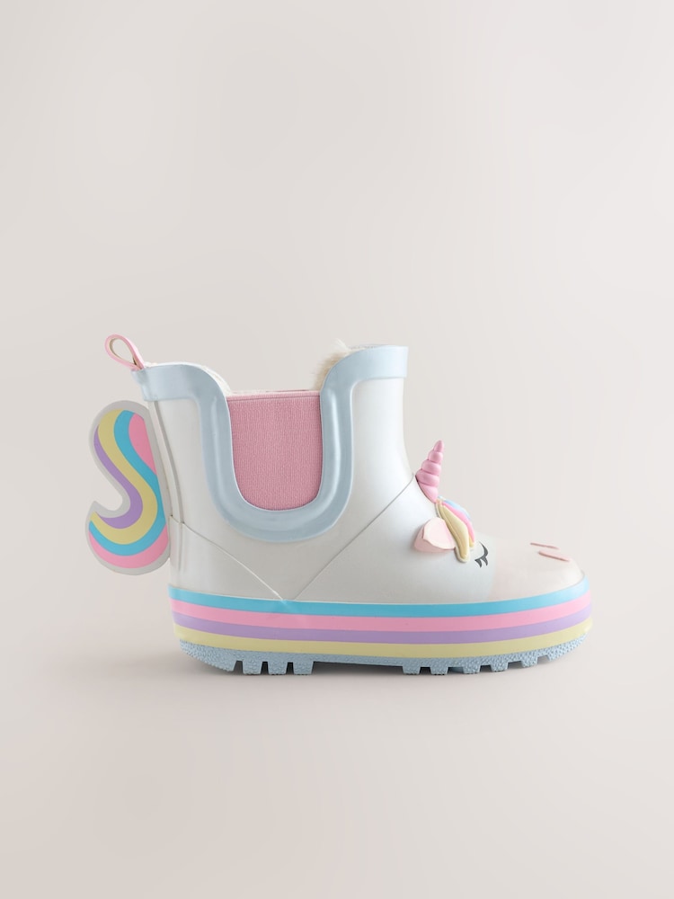White Unicorn Chelsea Wellies - Image 2 of 5 White Unicorn Chelsea Wellies - Image 2 of 5