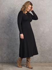 Live Unlimited Black Ruched Jersey Maxi Dress - Image 4 of 6
