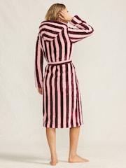 Lands' End Pink/Burgundy Wide Stripe Super Cosy Dressing Gown - Image 2 of 4