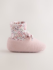 Rosa floral - Botas con parte superior estilo calcetín para bebé (0-18 meses) - Imagen 2 de 5