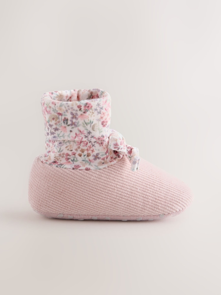 Rosa floral - Botas con parte superior estilo calcetín para bebé (0-18 meses) - Imagen 2 de 5