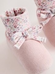 Rosa floral - Botas con parte superior estilo calcetín para bebé (0-18 meses) - Imagen 3 de 5