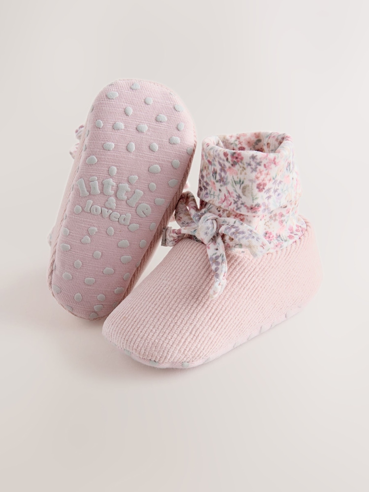 Rosa floral - Botas con parte superior estilo calcetín para bebé (0-18 meses) - Imagen 5 de 5