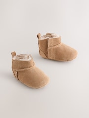 Tan Brown Suede Baby Pull-On Boots (0-24mths) - Image 1 of 5
