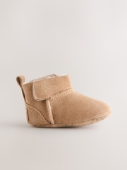Tan Brown Suede Baby Pull-On Boots (0-24mths) - Image 3 of 5