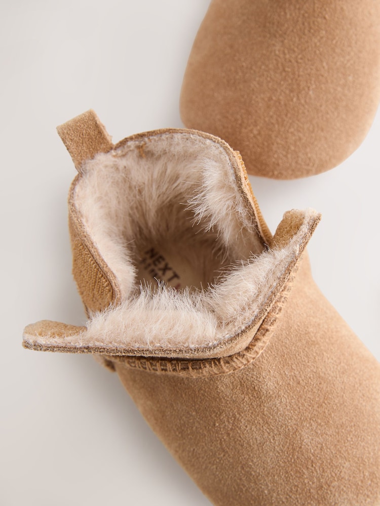 Tan Brown Suede Baby Pull-On Boots (0-24mths) - Image 5 of 5 Tan Brown Suede Baby Pull-On Boots (0-24mths) - Image 5 of 5