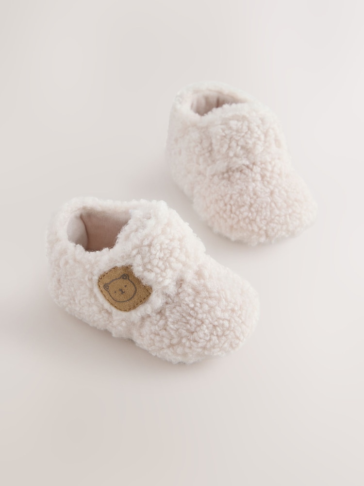 Cream Baby Cosy Touch Fasten Slippers (0-24mths) - Image 1 of 5 Cream Baby Cosy Touch Fasten Slippers (0-24mths) - Image 1 of 5