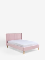 Smart Chenille Blush Pink Madeira Upholstered Bed Frame - Image 6 of 6