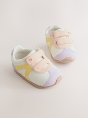 Multi Pastel Baby Touch Fastening Trainers (0-24mths) - Image 1 of 5