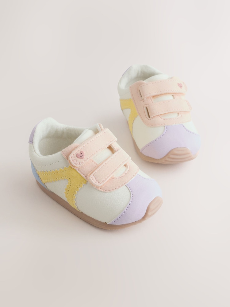 Multi Pastel Baby Touch Fastening Trainers (0-24mths) - Image 1 of 5