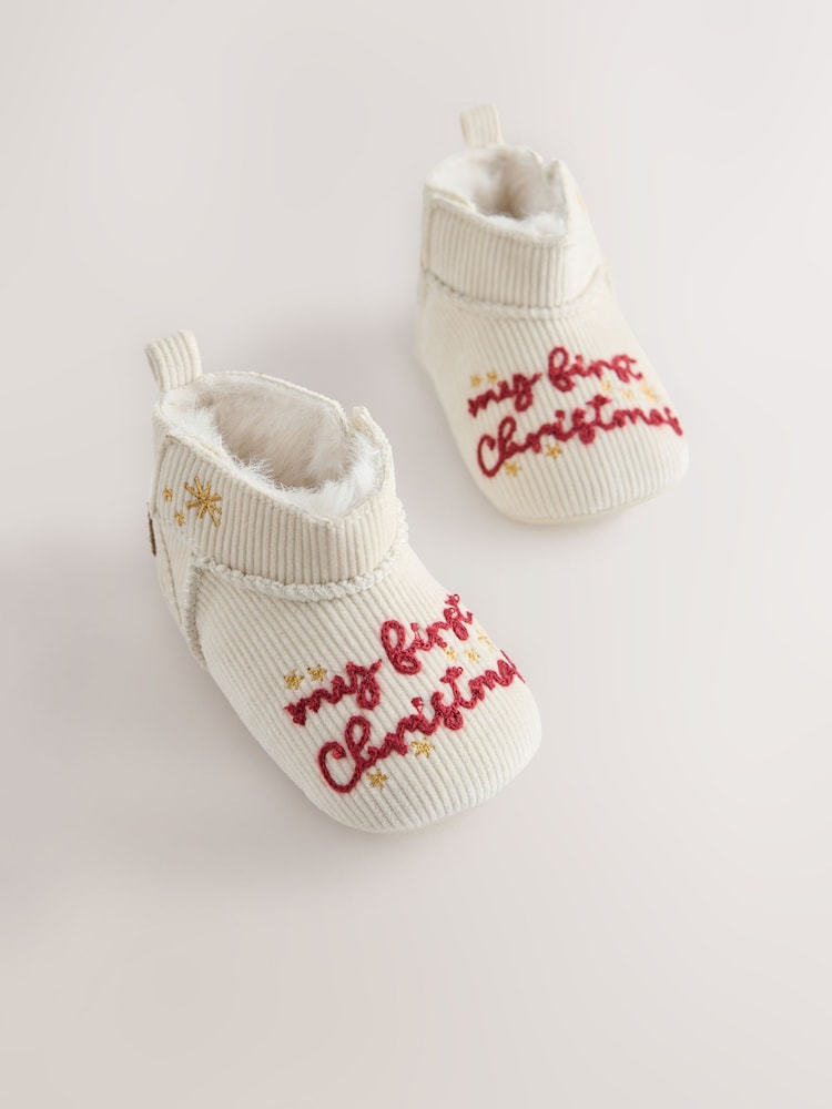 Neutral My First Christmas Baby Pull On Boots (0-18mths) - Image 1 of 7