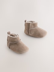 Mink Brown Suede Baby Pull-On Boots (0-24mths) - Image 1 of 5