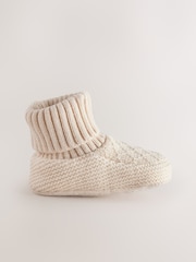 Neutral Knitted Baby Sock Top Boots (0-18mths) - Image 2 of 4