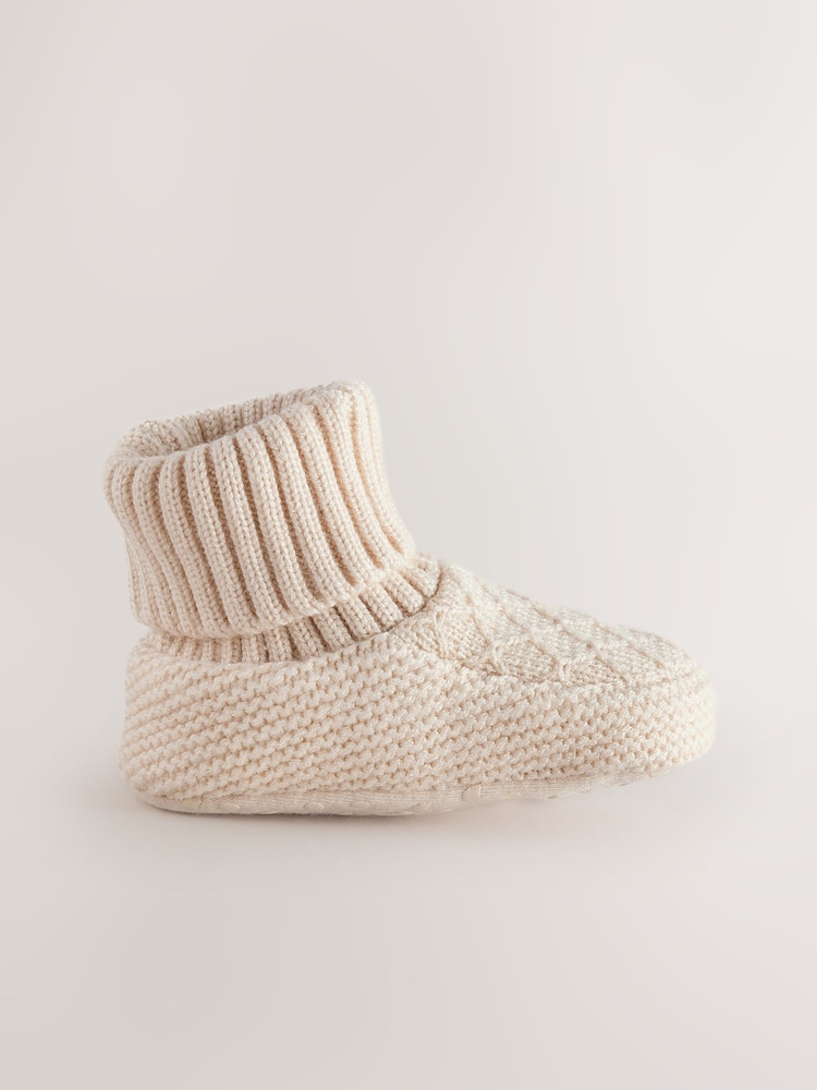 Neutral Knitted Baby Sock Top Boots (0-18mths) - Image 2 of 4 Neutral Knitted Baby Sock Top Boots (0-18mths) - Image 2 of 4