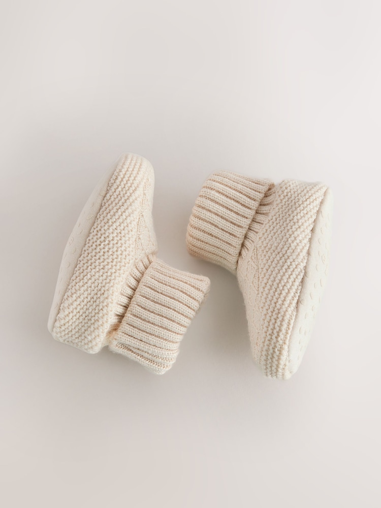 Neutral Knitted Baby Sock Top Boots (0-18mths) - Image 4 of 4 Neutral Knitted Baby Sock Top Boots (0-18mths) - Image 4 of 4