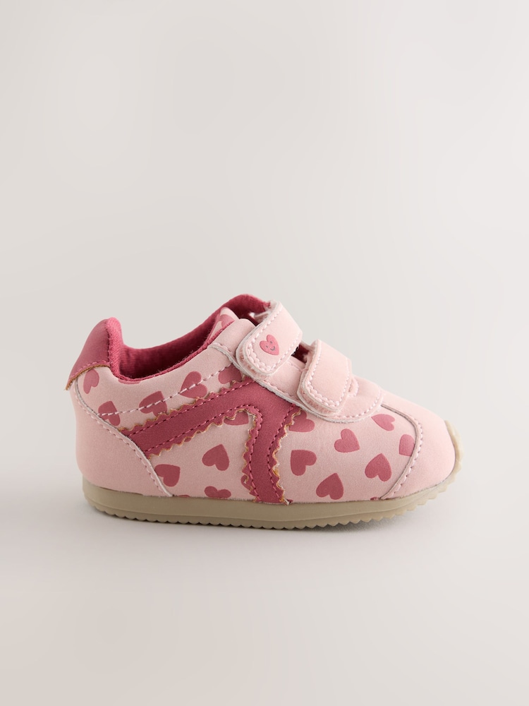 Pink/Red Hearts Baby Touch Fastening Trainers - Image 2 of 5 Pink/Red Hearts Baby Touch Fastening Trainers - Image 2 of 5