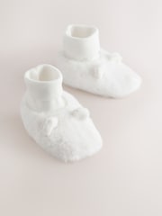 White Fur Bear Baby Sock Top Boots (0-18mths) - Image 1 of 5