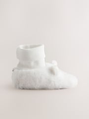 White Fur Bear Baby Sock Top Boots (0-18mths) - Image 3 of 5