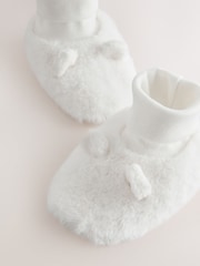 White Fur Bear Baby Sock Top Boots (0-18mths) - Image 4 of 5