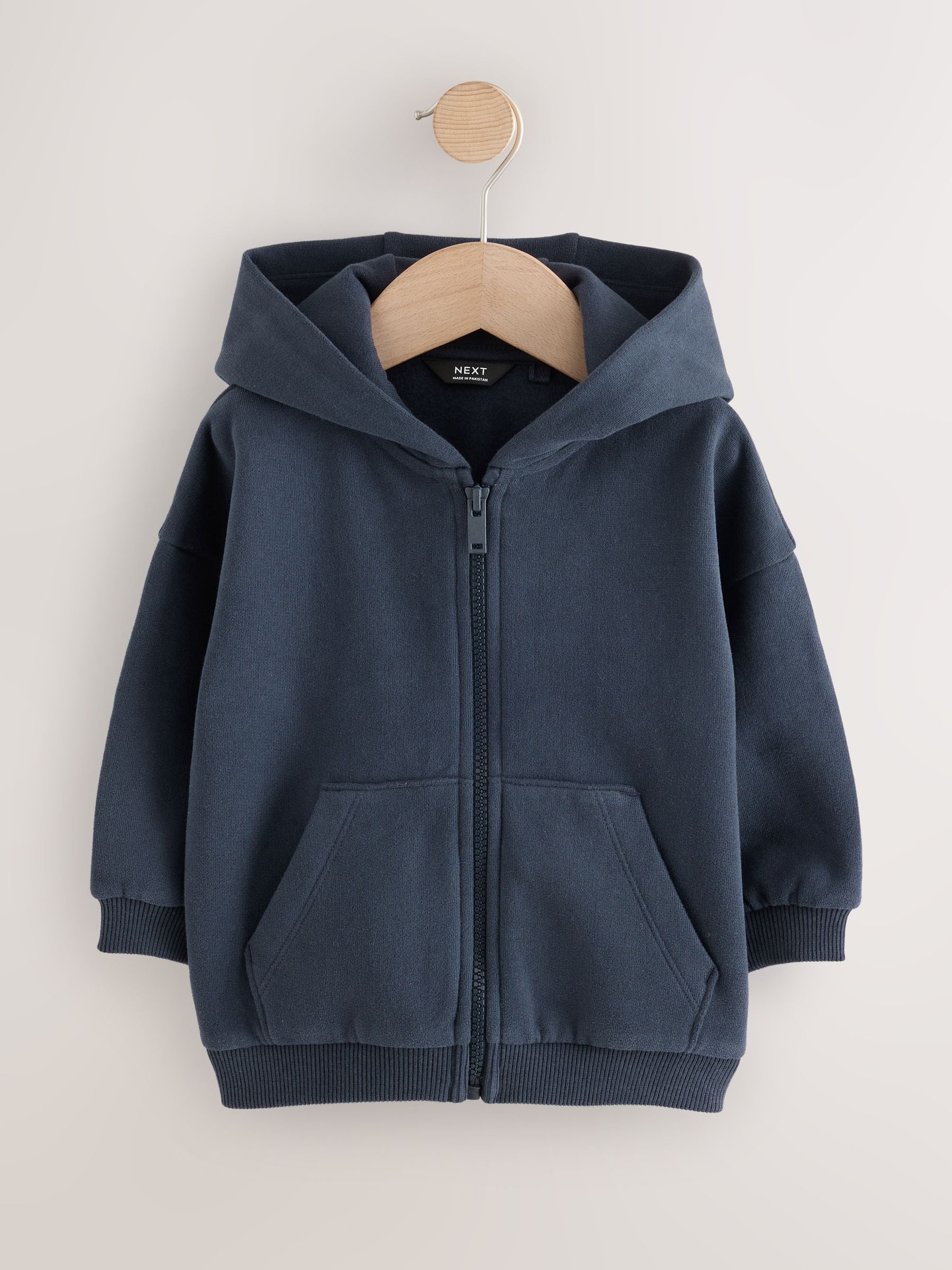 Buy Navy Soft Touch Zip Through Hoodie (3mths-7yrs) from the Next