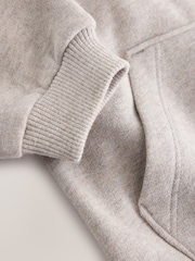 Oatmeal Marl Soft Touch Zip Through Hoodie (3mths-7yrs) - Image 3 of 4