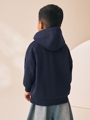 Navy Applique Sarfai - Long Sleeve Hoodie (3mths-7yrs) - 4суретінің 2 суреті