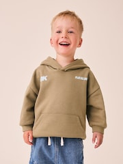 Taupe Brown Printed Slogan Long Sleeve Hoodie (3mths-7yrs) - Image 1 of 4