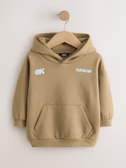 Taupe Brown Printed Slogan Long Sleeve Hoodie (3mths-7yrs) - Image 5 of 8